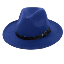 Фетровая шляпа для мужчин и женщин, имитация шерсти, зимние женские фетровые шляпы, Мужская модная черная джазовая шляпа, женская шляпа