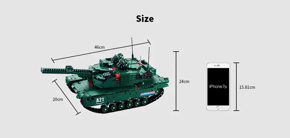CaDA 1:20 C61001W 1498 шт. блоки здания собранные rc танк M1A2 автомобильные танки дистанционного управления игрушки для детей