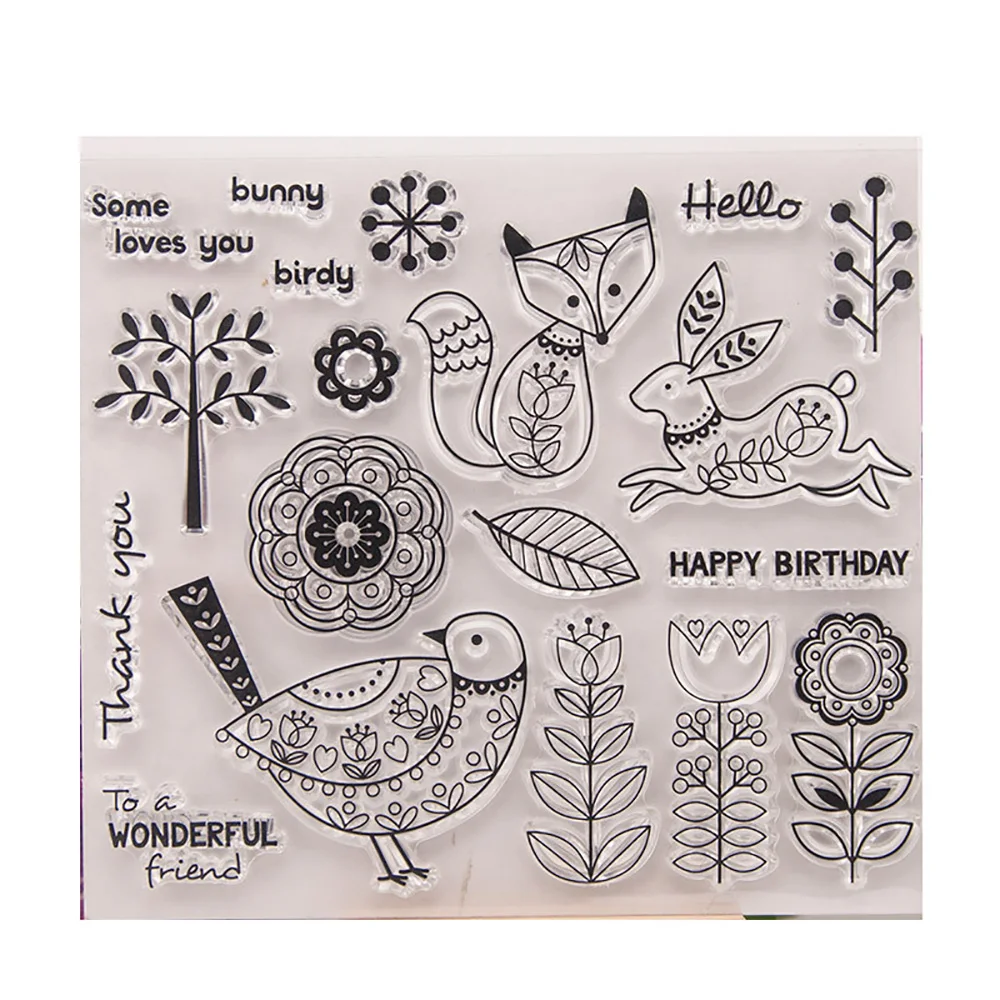 DIY Fox Stamp Transparent Silicone Seal Sheet For Scrapbooking Photo Album Decoration | Дом и сад