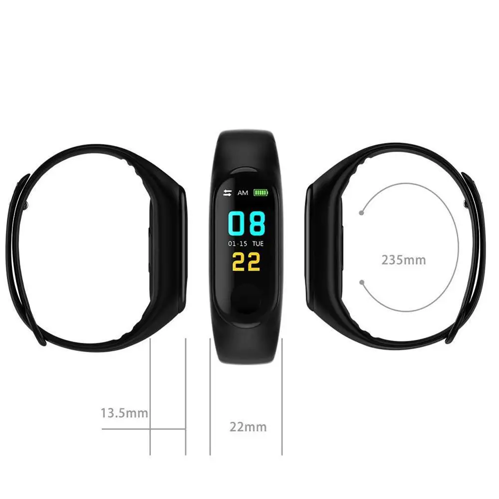 Смарт браслет M3 Plus с пульсометром и тонометром водонепроницаемый фитнес Bluetooth