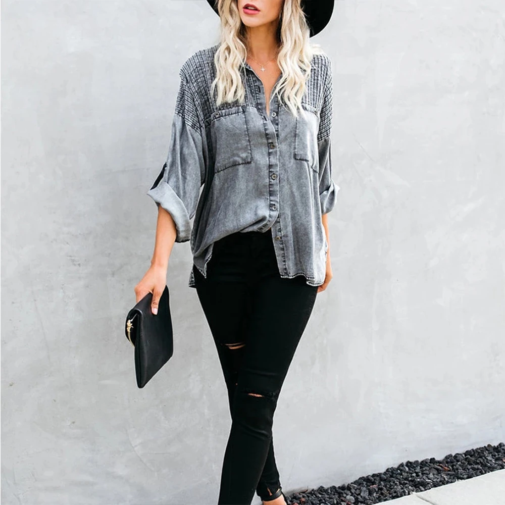 faux denim shirt