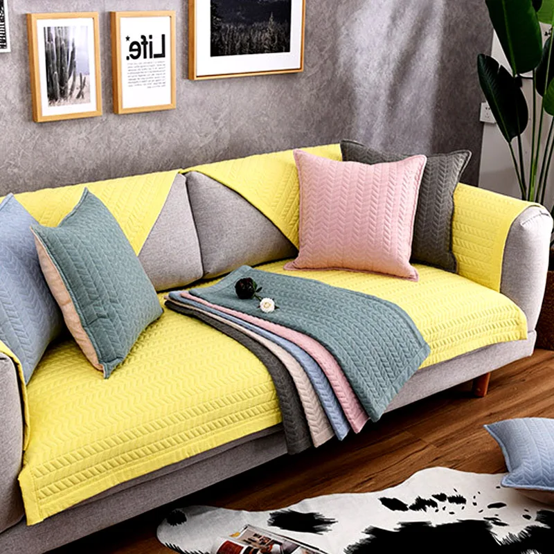 

Solid color cotton Sofa Cover Protection Couch Cover Washable Removable Slipcover Anti-Dirty Cushion sofa cover for living room