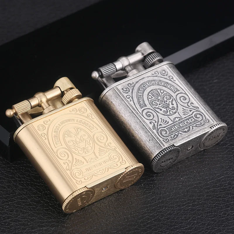 

Old Type Fashion Men Smoking Lighter Windproof Tobacco Cigarette Inflatble Gas Lighter Cigar Environmental Military Fuel Lighter