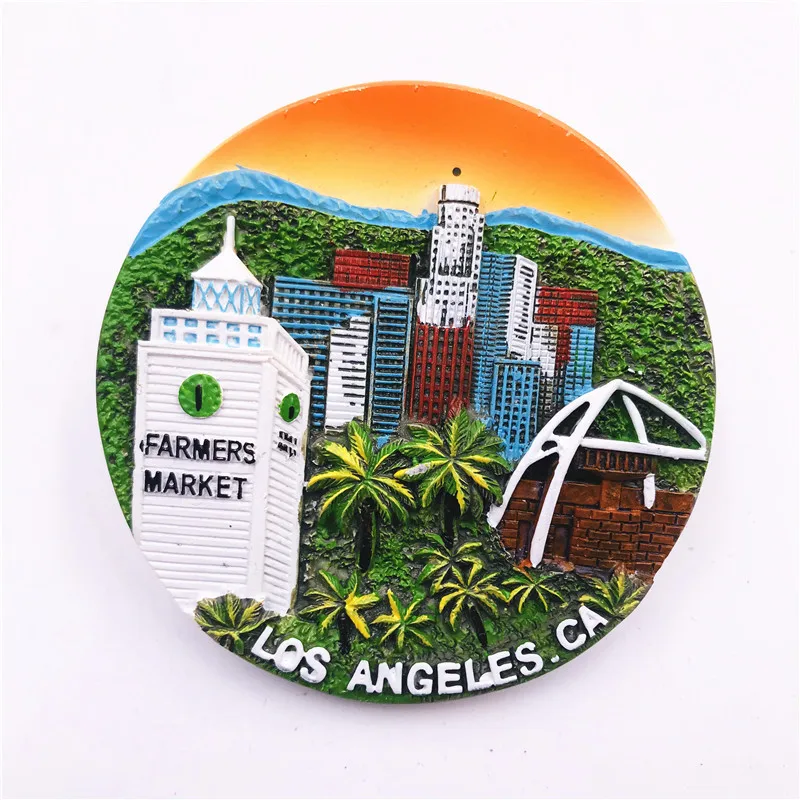World Tourist Fridge Magnet Souvenir Los Angeles California USA Ireland Romania Croatia Monaco Finland Luxembourg Fridge Sticker