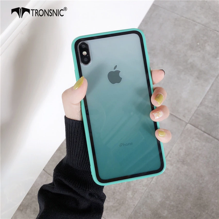 

TRONSNIC Gradient Rainbow Phone Case for iPhone X XS MAX XR Soft Clear Candy Luxury Case for iPhone 6 6S 7 8 Plus Red Blue Cover
