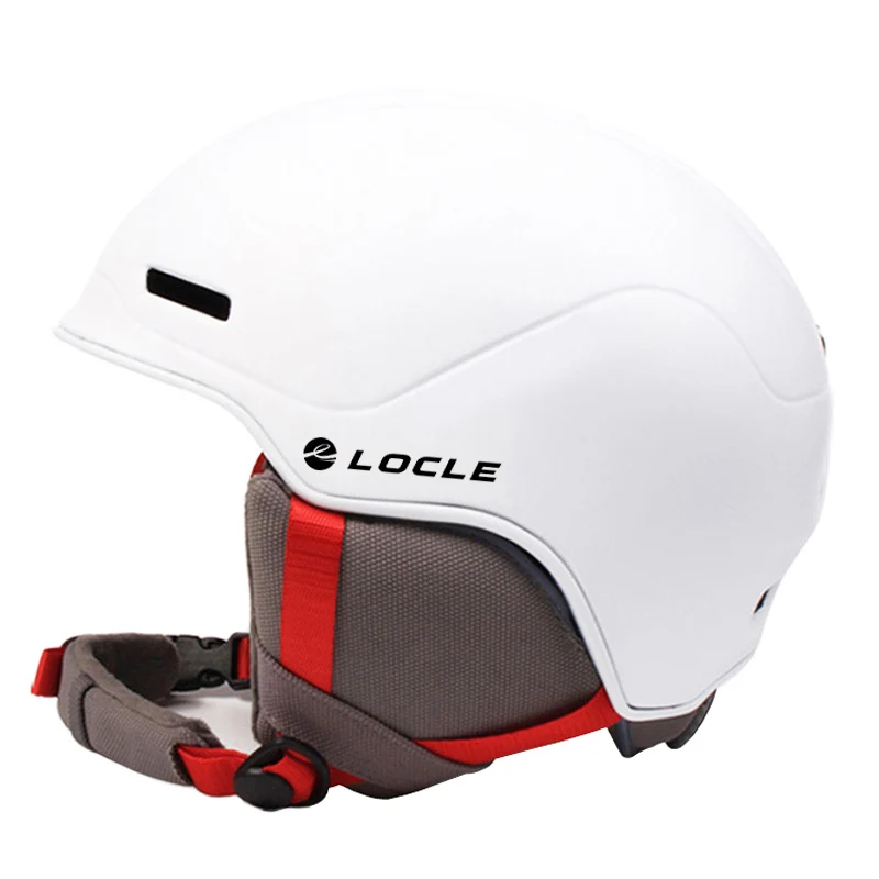 LOCLE, профессиональный лыжный шлем, высокое качество, для женщин и мужчин, лыжный шлем, Сверхлегкий, для катания на лыжах, сноуборде, скейтборде, шлем 54-59 см - Цвет: Белый