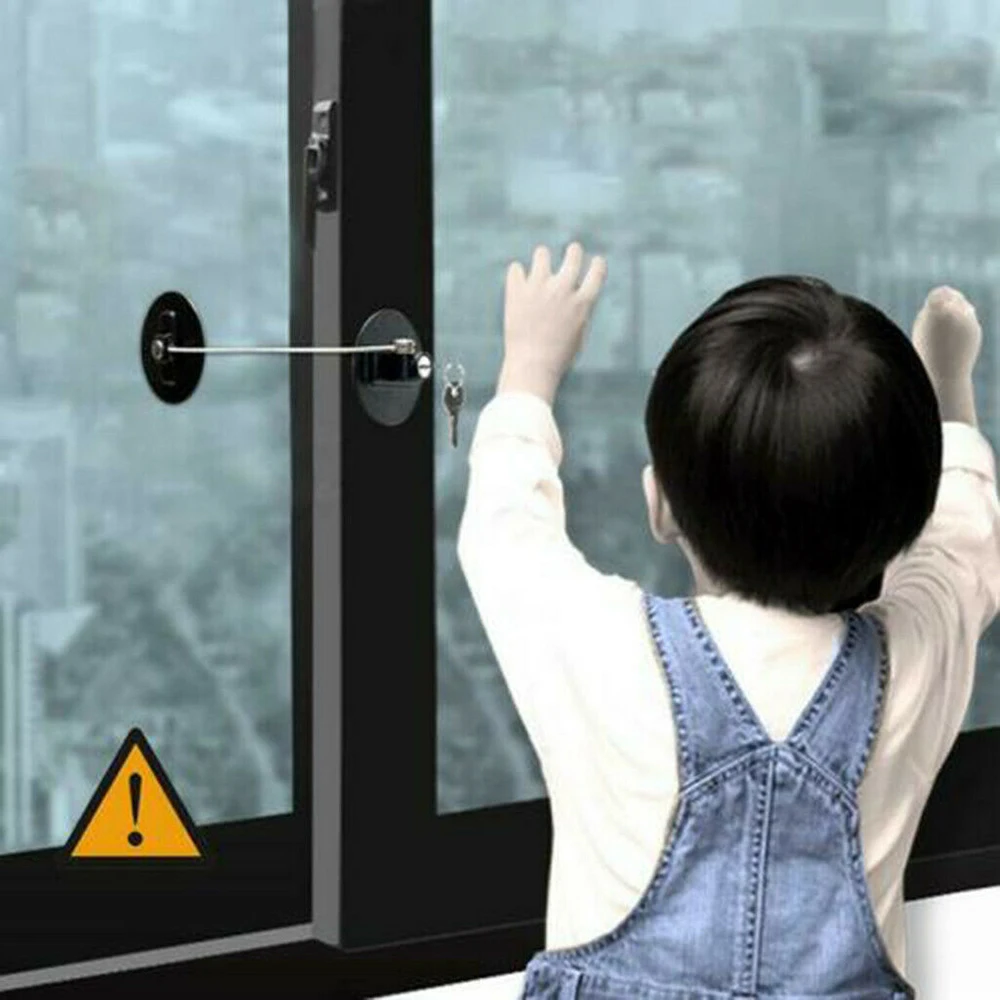 

1pc Durable Baby Children Safety Locks Plastic Infant Security Lock Kids Prevent Falling Window Rrefrigerator Lock