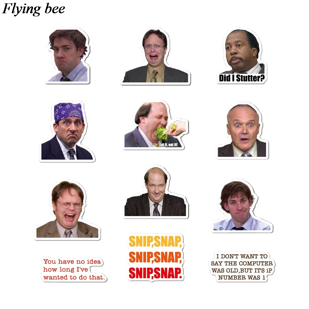 100 компл./лот Flyingbee 50 шт./компл. офиса ТВ-шоу ПВХ стикер s для DIY багажа Стикеры для автомобиля ноутбука забавные наклейки X0579