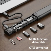 Budi multi-função adaptador inteligente cartão de armazenamento de dados cabo usb caixa universal para iphone xiaomi huawei protable telefone suprimentos