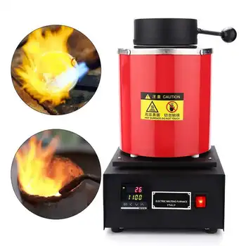 

2KG Metal Melting Furnace Crucible Kiln Refining Gold Silver Module with LED Display Screen Jewelry Making Processing Tool