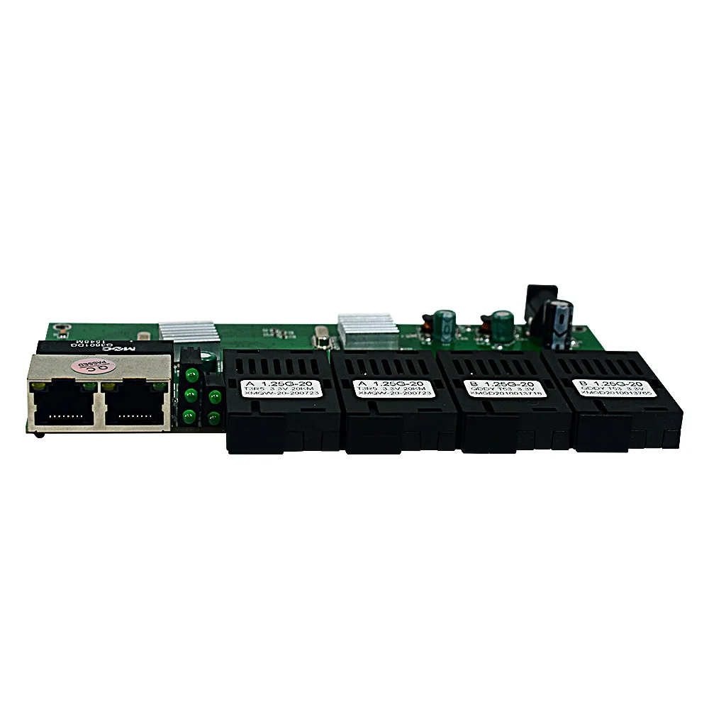 Wanglink Gigabit Ethernet Switch Fiber Optical switch 4*1.25G Fiber Port 2 RJ45 10/100/1000M PCB Board