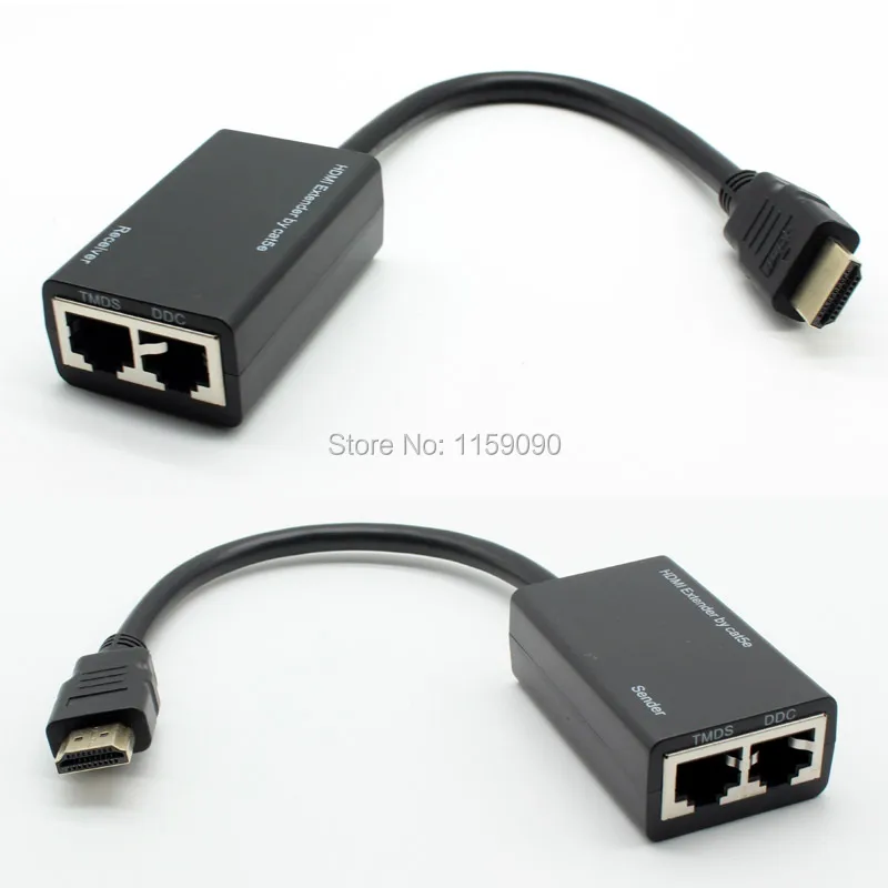 Одна пара UTP LAN Ethernet удлинитель Ретранслятор HDMI по RJ45 CAT-5e Кабель CAT-6 1080P HDTV до 30 метров