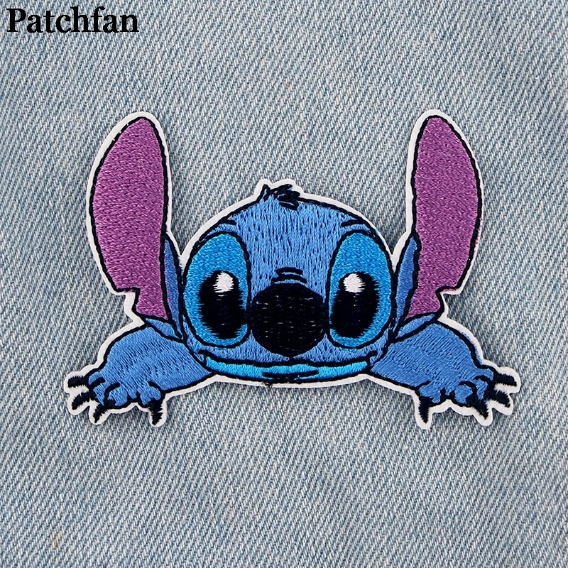 20 шт./лот Patchfan тематика «Лило и Стич» в мультипликационном стиле(«Железный На нашивки костюмы вышитые аксессуары для лоскутного шитья индивидуальные нашивки оптом A2313