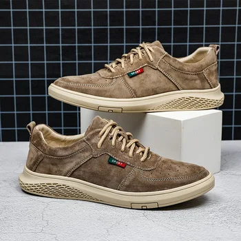 

Best Selling Leather Casual Sneakers Man Khaki Casual Shoes For Adult Top Quality Men Walking Shoes Brand Men Youth Casual Shoes