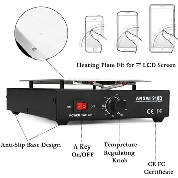 

Eu Plug Lcd Screen Separator Heating Platform 220V Eu Plate Glass Removal Phone Repair Machine Auto Heat Smooth Plate