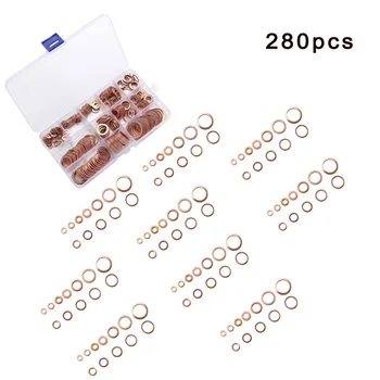 

Round Washer Flat Hydraulic fittings Gasket Seal Ring With Box Replacement 280pcs Set Car