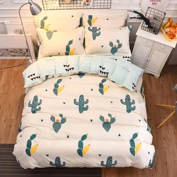 

Cactus Plants Pattern 4pcs Girl Boy Kid Bed Cover Set Duvet Cover Adult Child Bed Sheet Pillowcase Comforter Bedding Set 61023