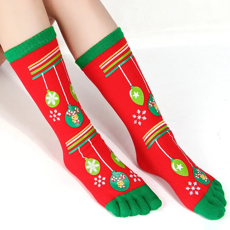 PEONFLY/Новинка; сезон осень-зима; новогодние забавные рождественские носки с изображением снежного лося с изображением Санта-Клауса; подарок; Calcetines Toe; длинные носки; удобные носки из хлопка; Femme - Цвет: red balloon