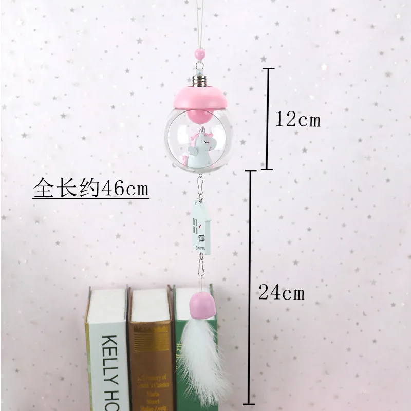 Cute Unicorn Small Night Lamp Wind Chime Light Included Bell Home Decoration Crafts Students Gift INS Hot Selling