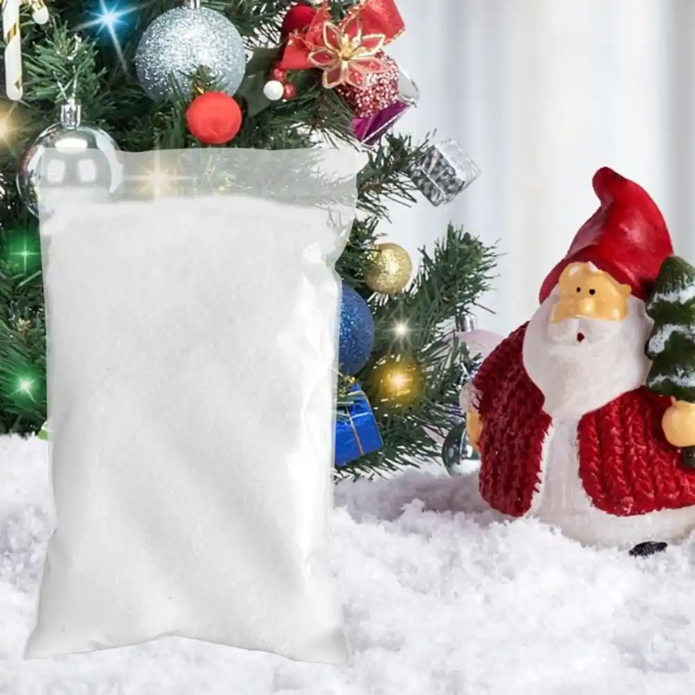 2 Bags Christmas Fake Indoor Snow 12 Oz and 36 Sqft White Artificial Cotton Snow Christmas Tree Artificial Snow Fake Snow Decorations for Christmas Tree Home Display Decor