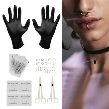 

Professional Disposable Piercing Kit Nose Stud Piercing Tongue Nose Ring Disposable Belly Body Jewelry Piercing Tool Kit