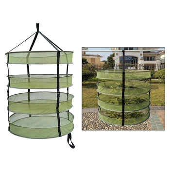 

4 Layer 60cm Mesh Herb Drying Rack with Sturdy Support,Breathable Nylon mesh