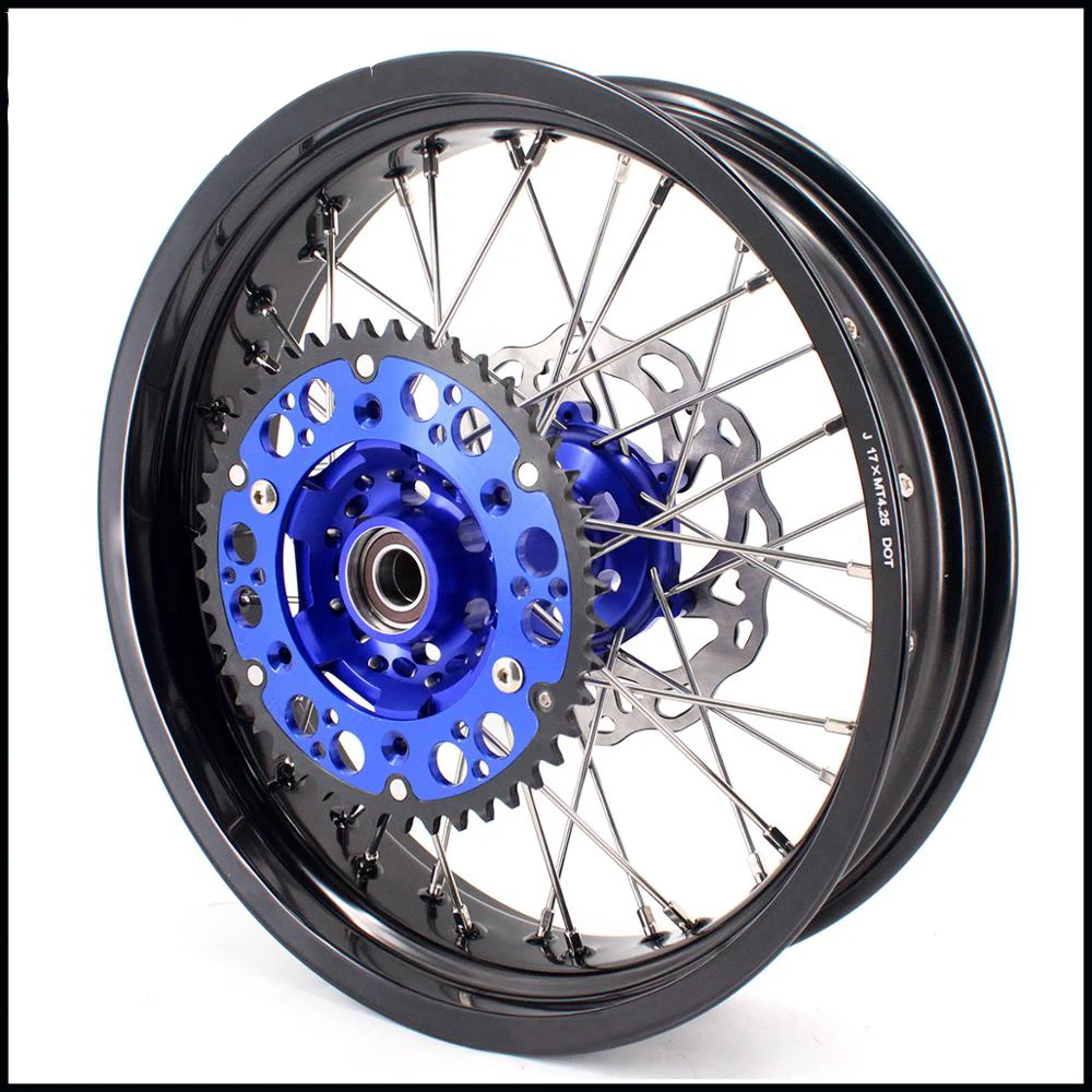 3 5/5 0 полный комплект колес Supermoto для HUSQVARNA TE TC FE FC 125 250 350 450 2014 2019 Supermotard Disc Blue|motard