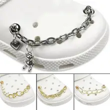 For Crocs Jeans Designer Rhinestone Chain for JIBZ Shoes Accessories Decoration for Croc Jeans Clog Shoes Buckle for Gift