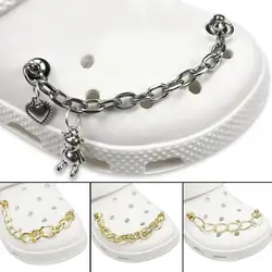 For Crocs Jeans Designer Rhinestone Chain for JIBZ Shoes Accessories Decoration for Croc Jeans Clog Shoes Buckle for Gift