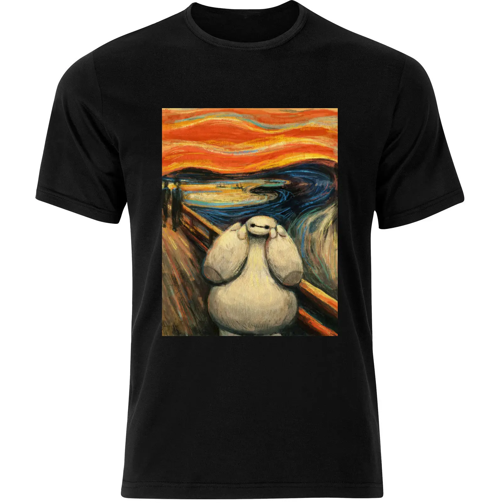 Большой Герой Baymax 6 The Cream Banksy Art Parody Мужская футболка Топ тройник AA39 с коротким
