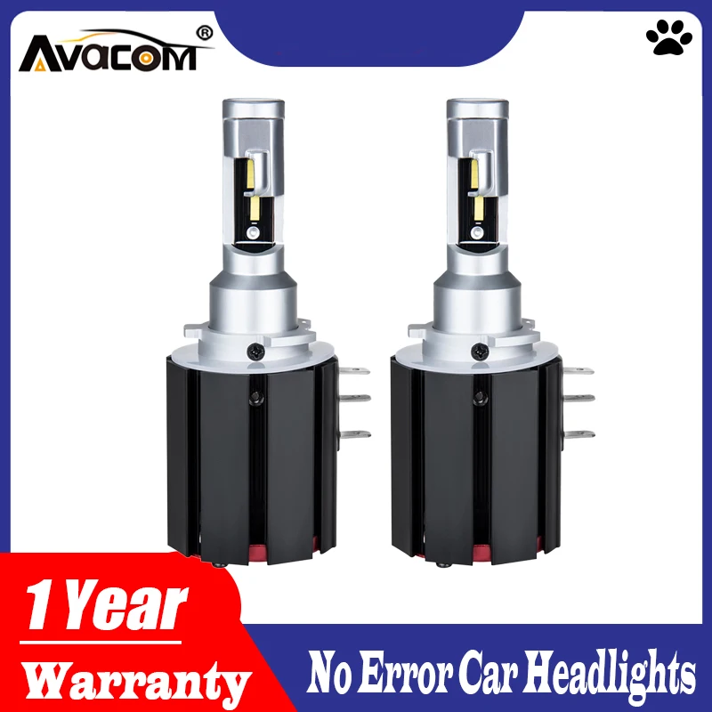 Avacom 2 шт. H15 Светодиодный фонарь без ошибок для автомобильных фар 12 в 1860 Чип 48 Вт 6500 к 5600Lm Дальний свет супер яркий светодиодный H15 автомобильная лампа