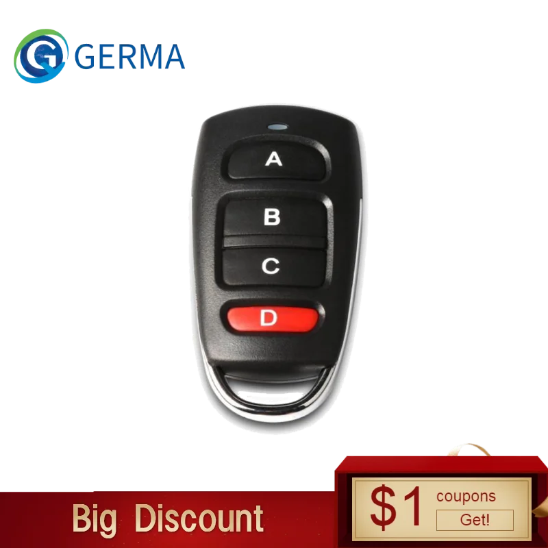 

QIACHIP Universal Wireless 4 Buttons 433MHz RF Transmitter Remote Control For Gate Garage Door Opener Learning Code Key Fob DIY