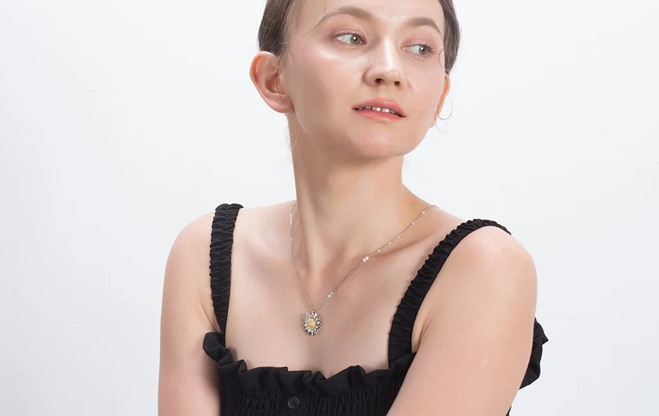 ORSA JEWELS, Стерлинговое Серебро, кулон в виде ромашки, ожерелье, высший сорт, цветы, циркон, чистый 925, ожерелье, вечерние, красивые ювелирные изделия SN206