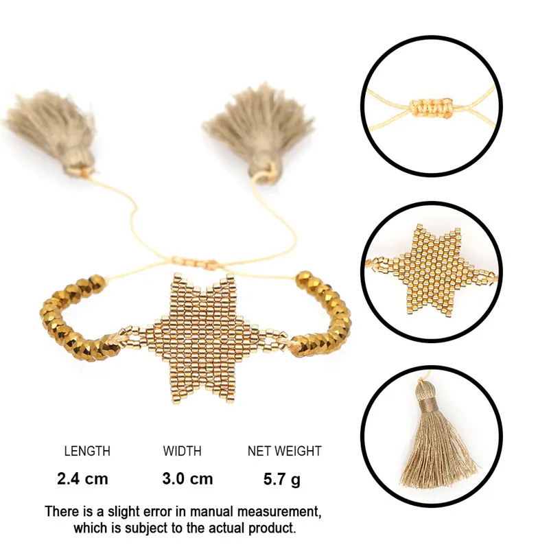 Браслет для женщин MIYUKI Pulseras Mujer сглаза браслеты Delicas miyuki ювелирные изделия золото ручной работы подарок - Окраска металла: F
