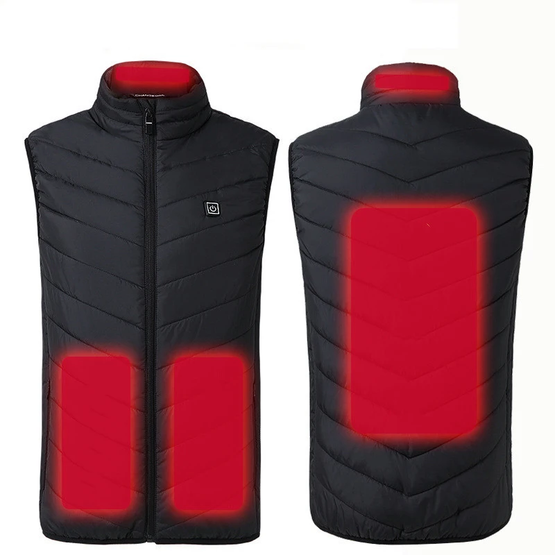 

New Electric Heated Vest Heating Waistcoat USB Thermal Warm Cloth Feather Winter Jacket Hunting Hinking Outdoor Vest Dropship
