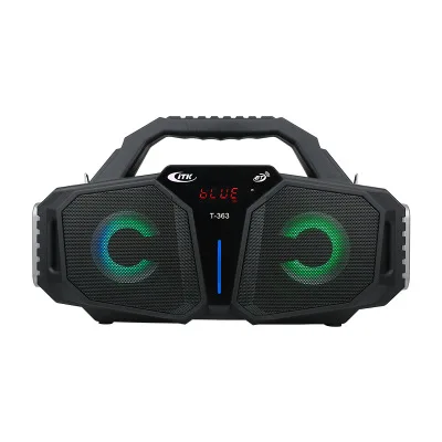 60 Вт T-363 открытый Bluetooth динамик высокой мощности карты портативный Bluetooth динамик с микрофоном K песня динамик сабвуфер - Цвет: Black
