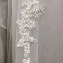 Однослойная кружевная свадебная фата с гребнем, короткая фата невесты с кружевом, Adge RR2020