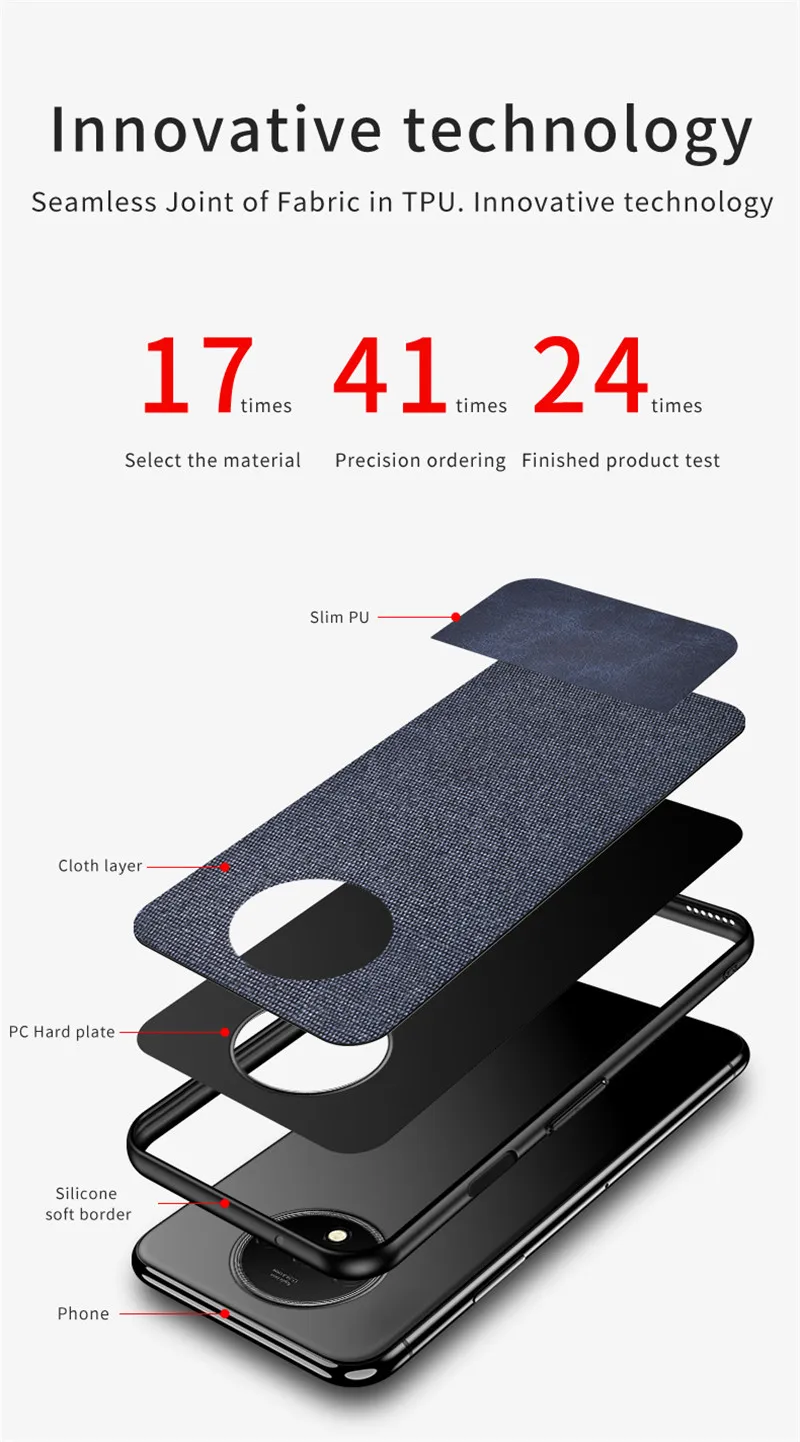 Чехол из хлопковой ткани, чехол для Oneplus 7T 7 Pro 6T 6, Тонкий Ультратонкий задний Чехол для 1+ 7 7T Pro One Plus 6T 6, мягкий ТПУ чехол