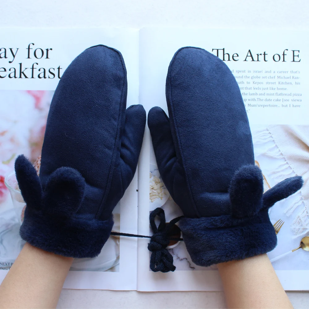 New Suede Mittens Suitable For Girls Short Styles Of Various Colors Fashion Mittens For Winter And Cold Protection