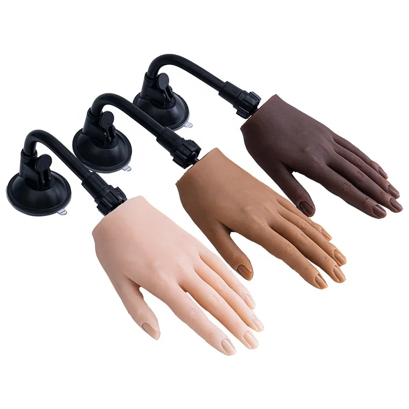 Silicone Practice Hand With Flexible Finger Adjustment Display With Holder