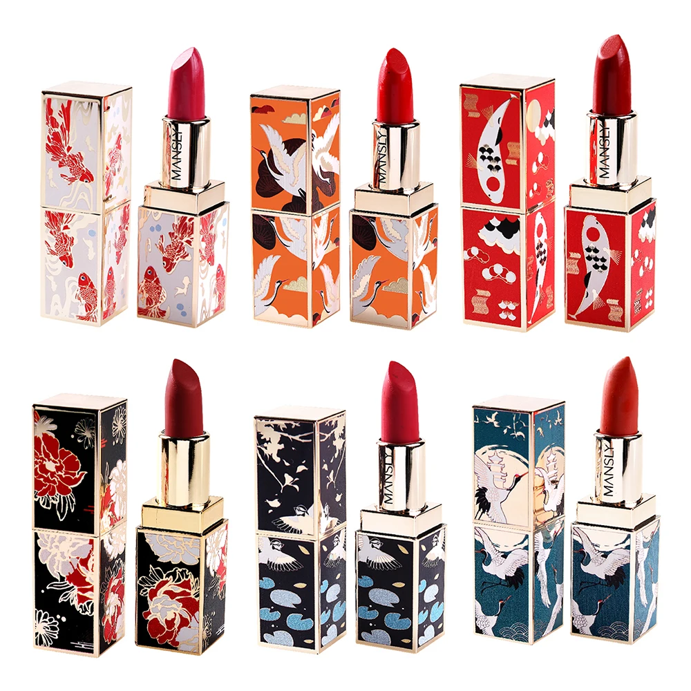 

Makeup Red Chinese Ancient Style Lipstick Set Forbidden City Ancient Style Joint-name Moisturizing Lipstick Balm