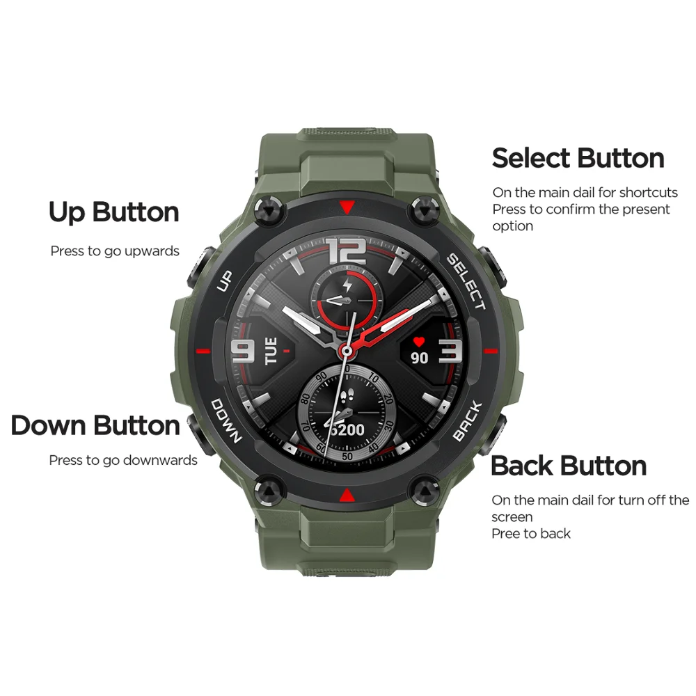 New Ces Amazfit Rex -Rex Smartwatch Contrl Music 5Atm Smart Watch Gpsglonass 20Days Battry-6