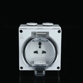 

IP66 Waterproof Dust-proof Outdoor External Wall Power Socket EU US UK AU Universal Multi-function Waterproof Electrical Socket