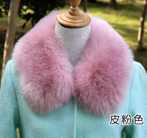 24 Qearlstar Women Scarf New Faux Fur Collar 55cm Women Children Jackets Coat Hood Fur Decor Shawl Soft Warm Luxury Scarves ZKG15 - Цвет: 24