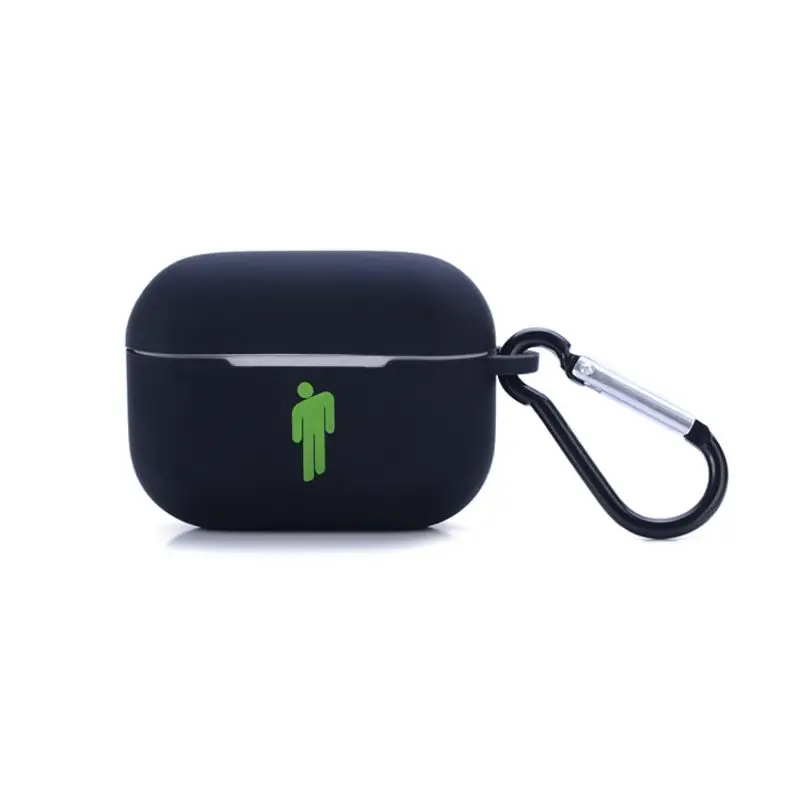 Black OOTDTY Billie Eilish Singer силиконовый чехол Защитный чехол для AirPods Pro Наушники - Цвет: Black