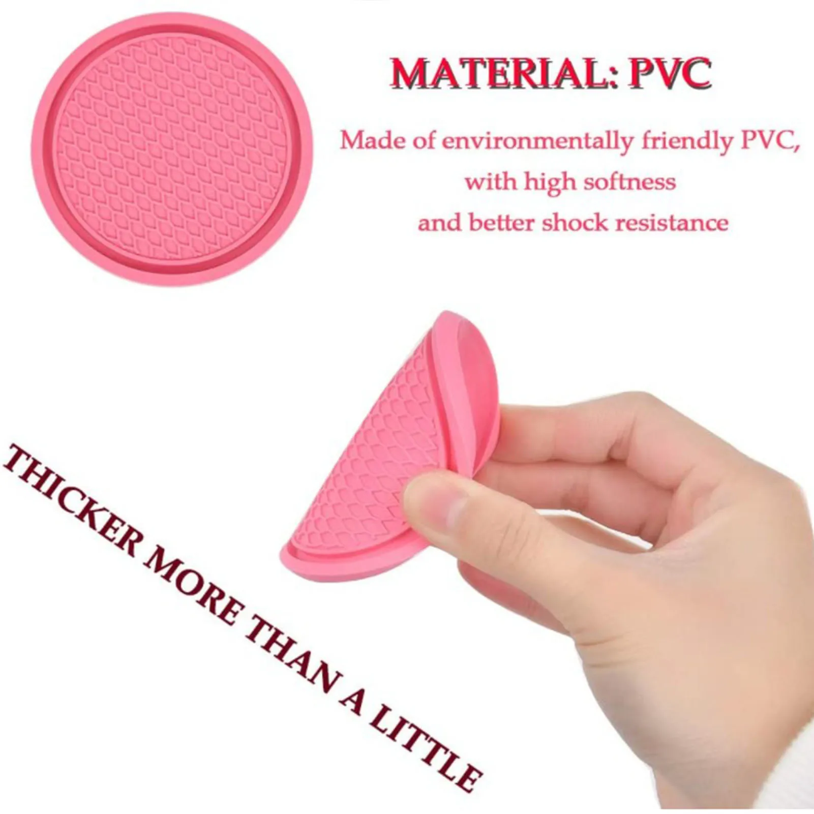 4Pcs Car Coaster Waterproof Non Slip Pad Mat Interior Decoration Vehicle Cup Mat Accessories For Most Car Cup Holders