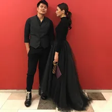 Черные Выпускные платья Длинные вечерние платья Дубай размера плюс вечерние праздничные платья