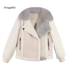Fengguilai Women Parkas Plus Size Winter Thick Female Cotton Velvet Coats Double Breasted Women Jacket Outerwear Coats