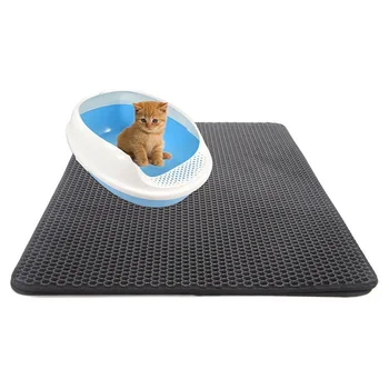

EVA Pet Cat Litter Mat Double Layer Honeycomb Waterproof Urineproof Washable Litter Trapping Mat Litter Boxes Easy Clean