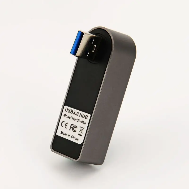 Алюминиевый сплав мини 3 порта USB 3,0 концентратор поворотный USB разветвитель адаптер для ПК ноутбука